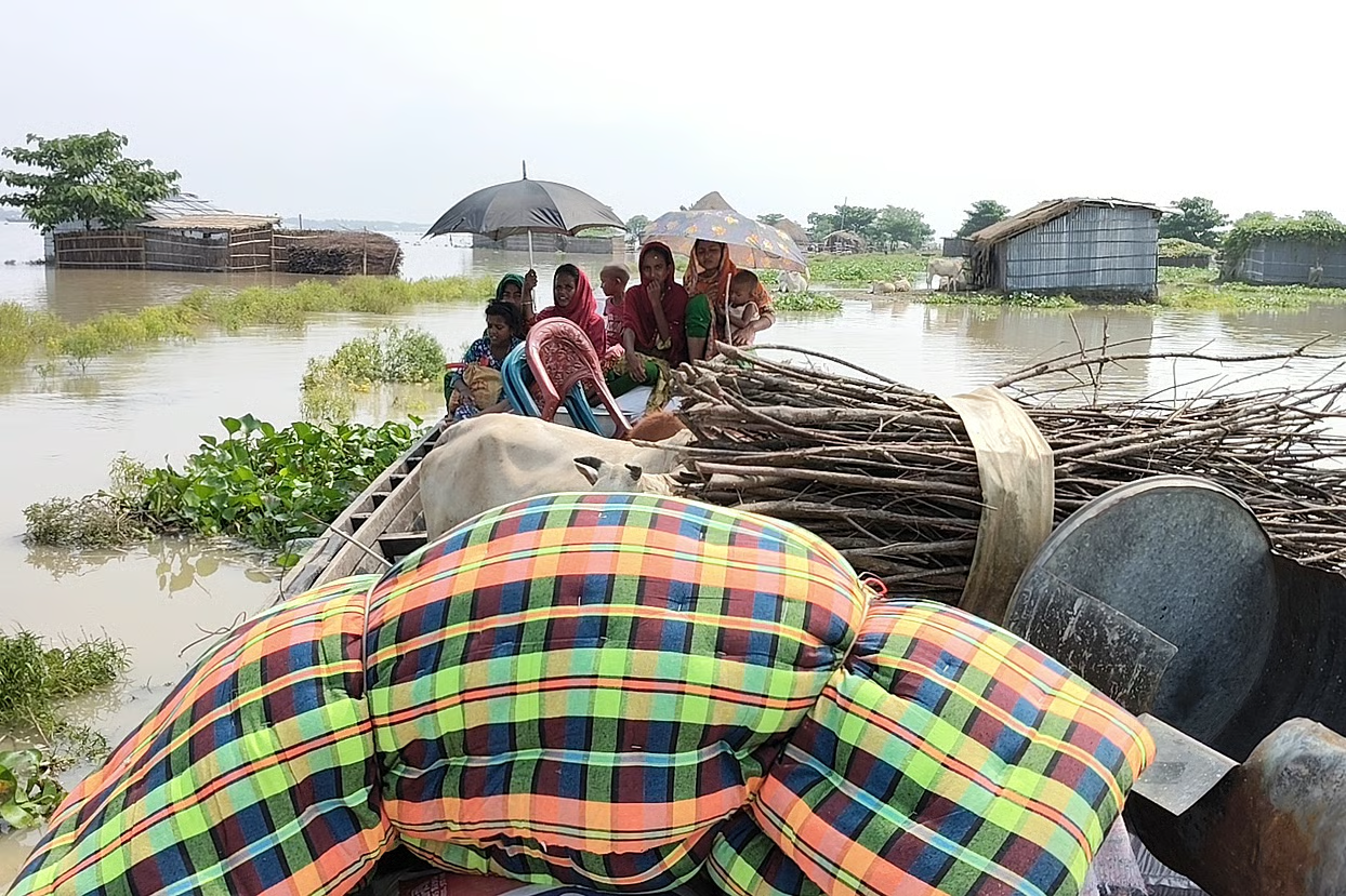 ডুবে যাচ্ছে পদ্মার চর, আশ্রয়ের খোঁজে শহরের দিকে ছুটছেন মানুষ
